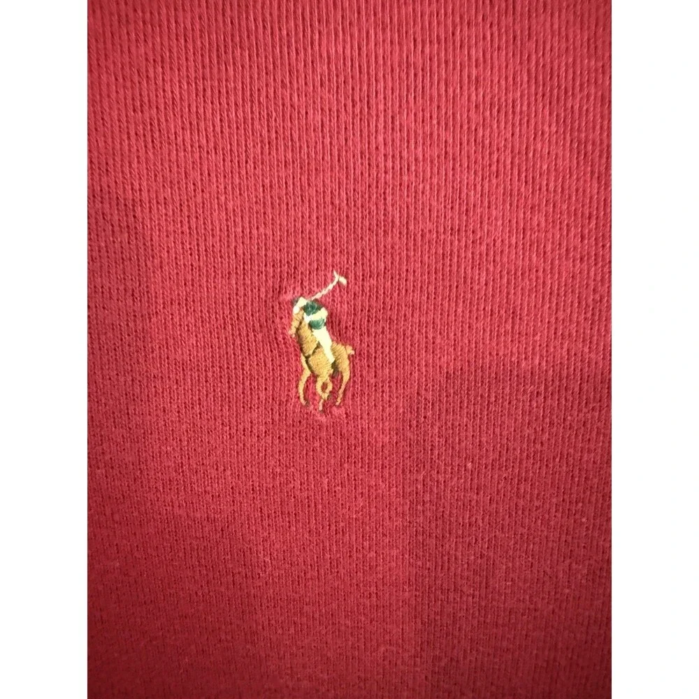 Polo Ralph Lauren Men's Red Estate Rib Quarter Zip Pullover Size XL Flesh Pony
